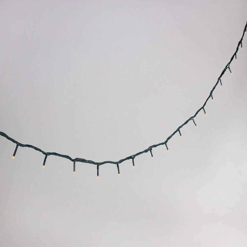 Philips 100ct 3mm Multifunction Concave Christmas Indoor Outdoor Mini String Lights Warm White with Green Wire - Bellso